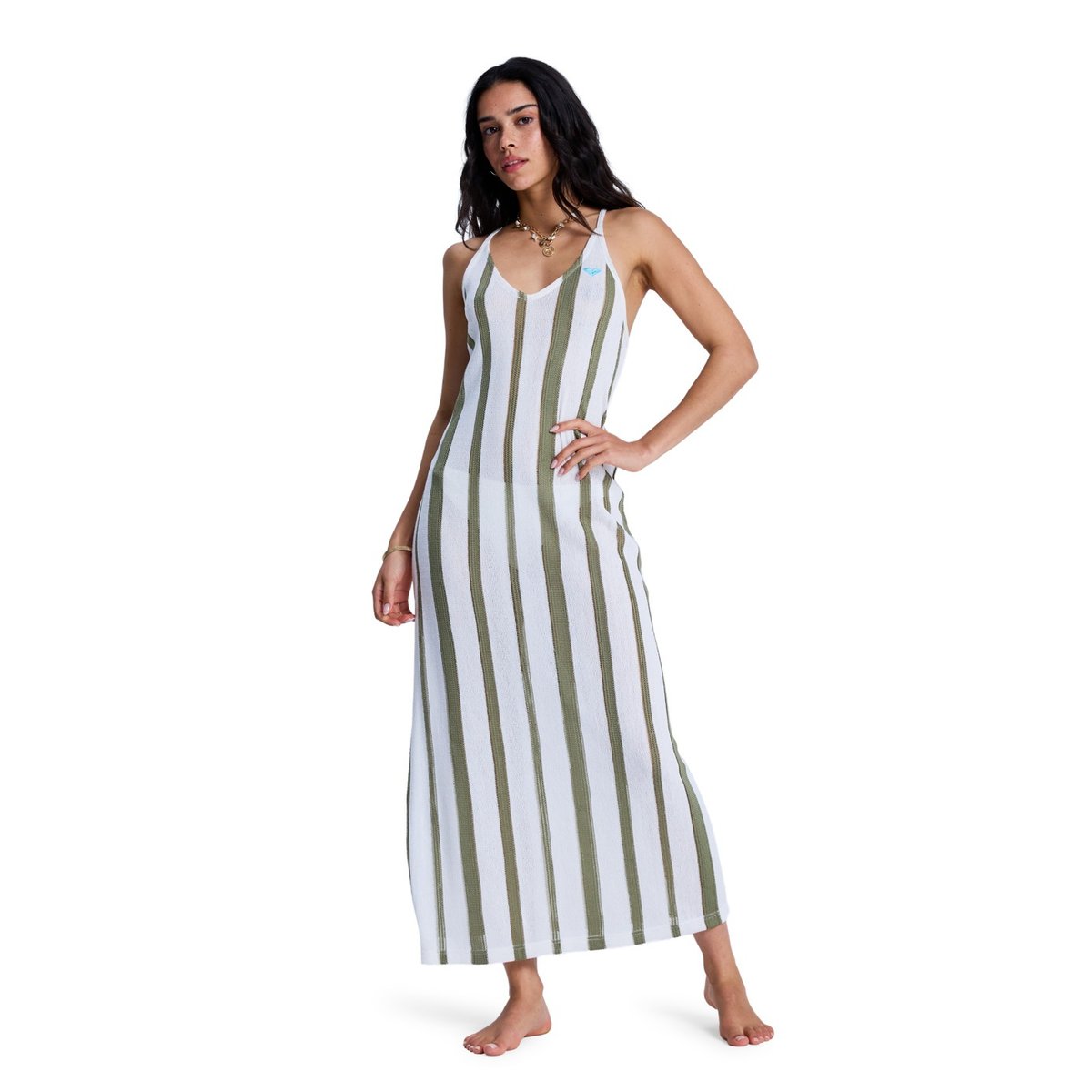 Robe de plage maxi NALU SUNSET. vert oil green, ROXY