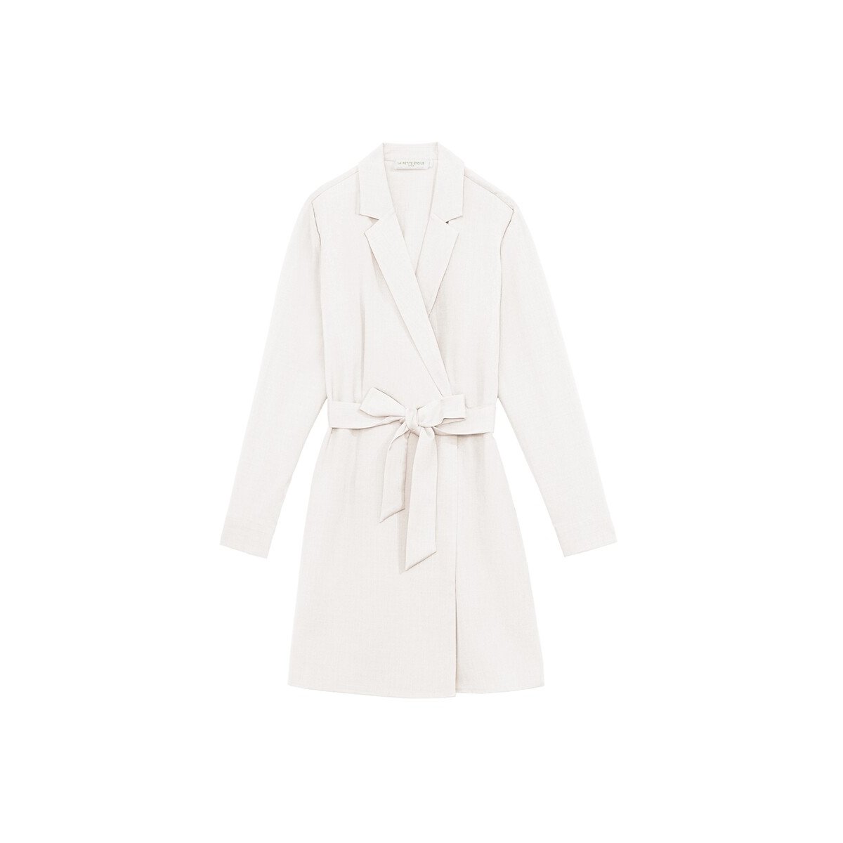 Roma Draping Wrapover Dress with Long Sleeves ecru , LA PETITE ETOILE