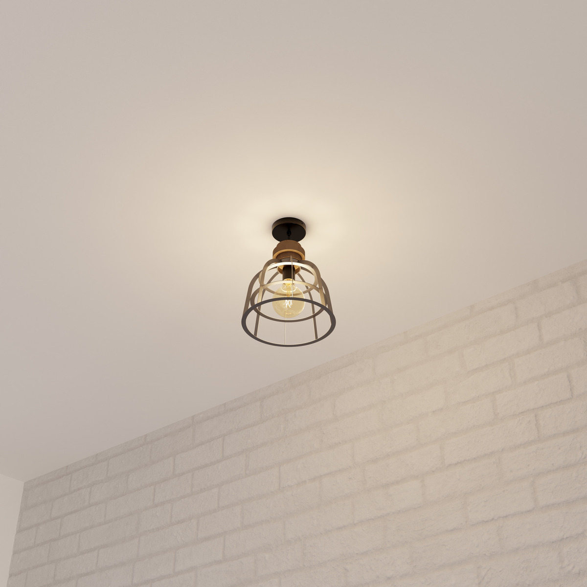 Suspension métal et bois BERRY gris, ATMOSPHERA