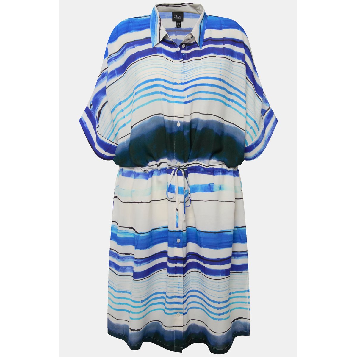 Robe midi oversized à rayures marine, ULLA POPKEN