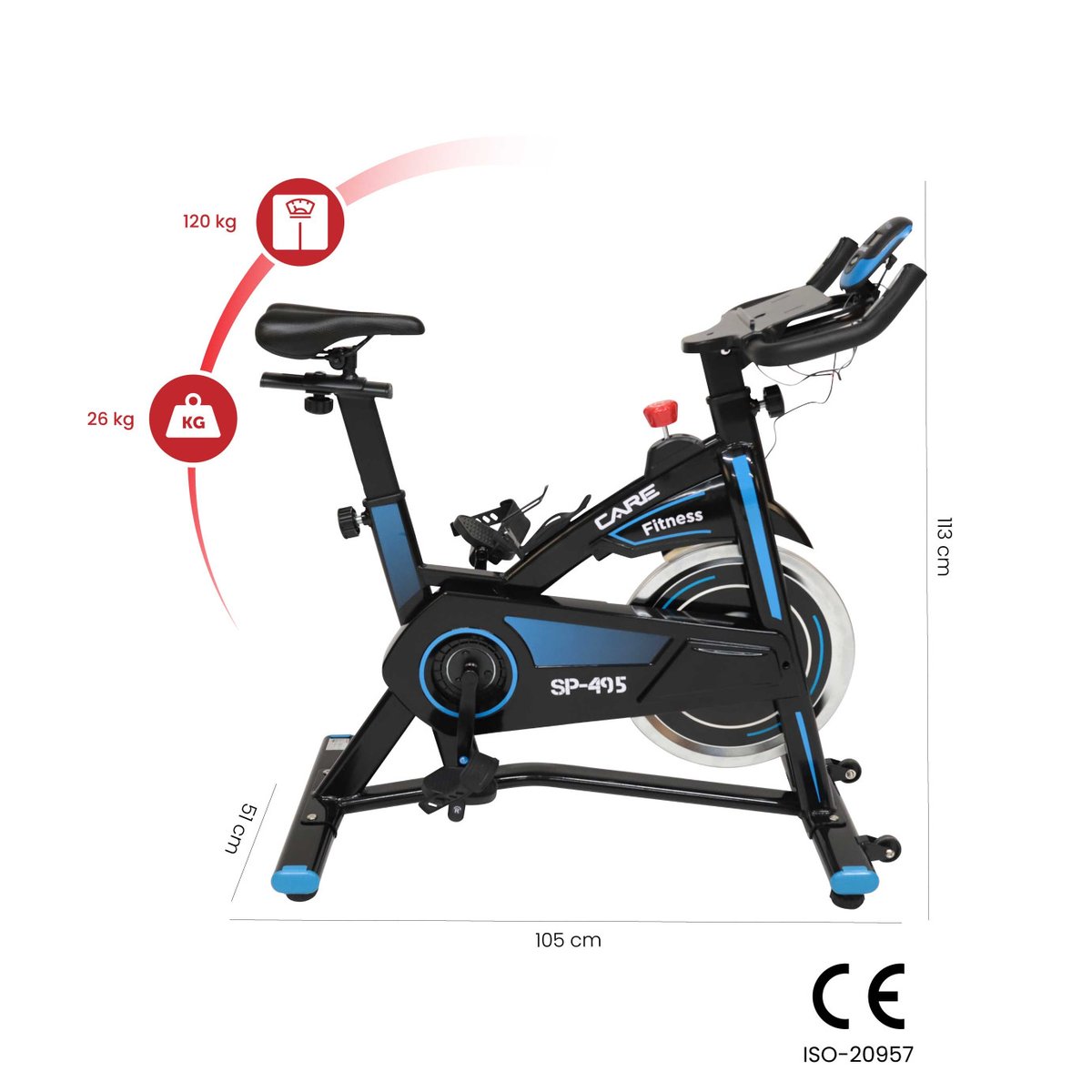 Vélo de biking - SP-495 noir, CARE FITNESS