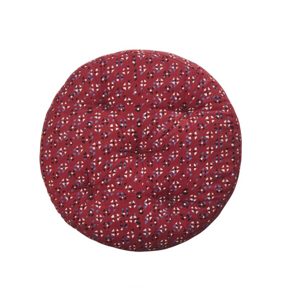 Galette de chaise coton imprimé rouge, MADAM STOLTZ