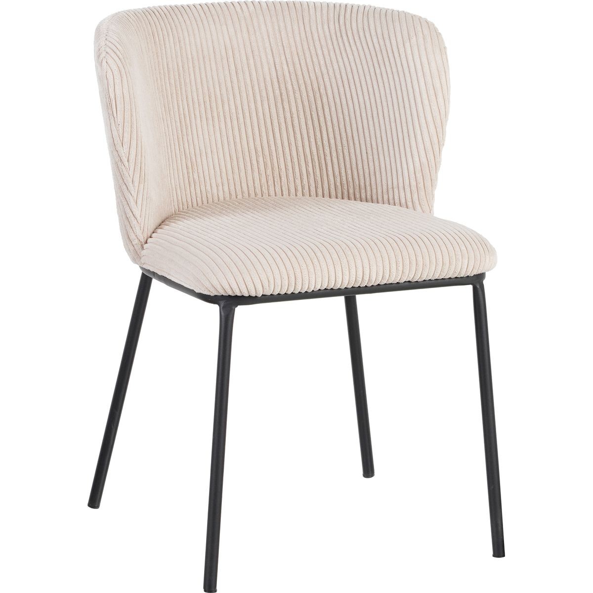 Lot de 2 chaises en velours côtelé - TOMA beige, HOMIFAB