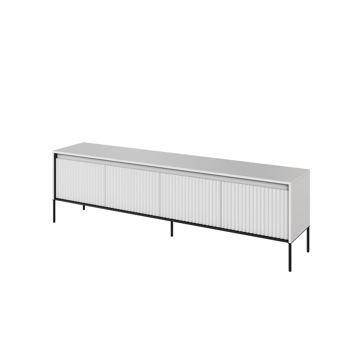 Meuble TV 167 cm panneaux de particules, LENARA blanc, BOBOCHIC