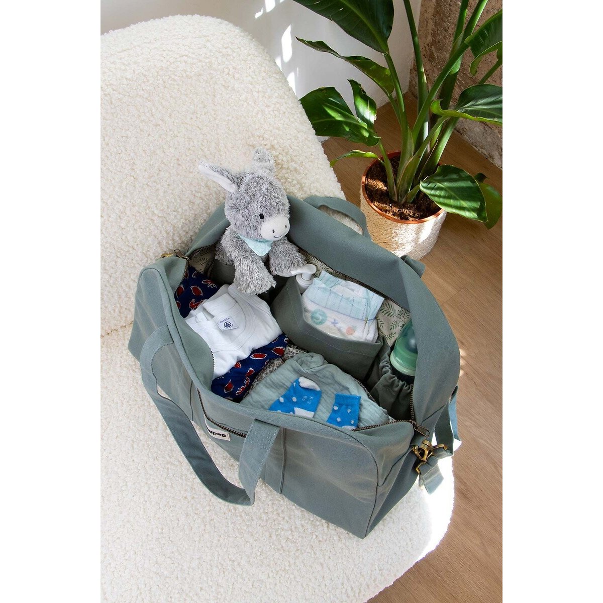 Wickeltasche, BASILE graugrün, HINDBAG