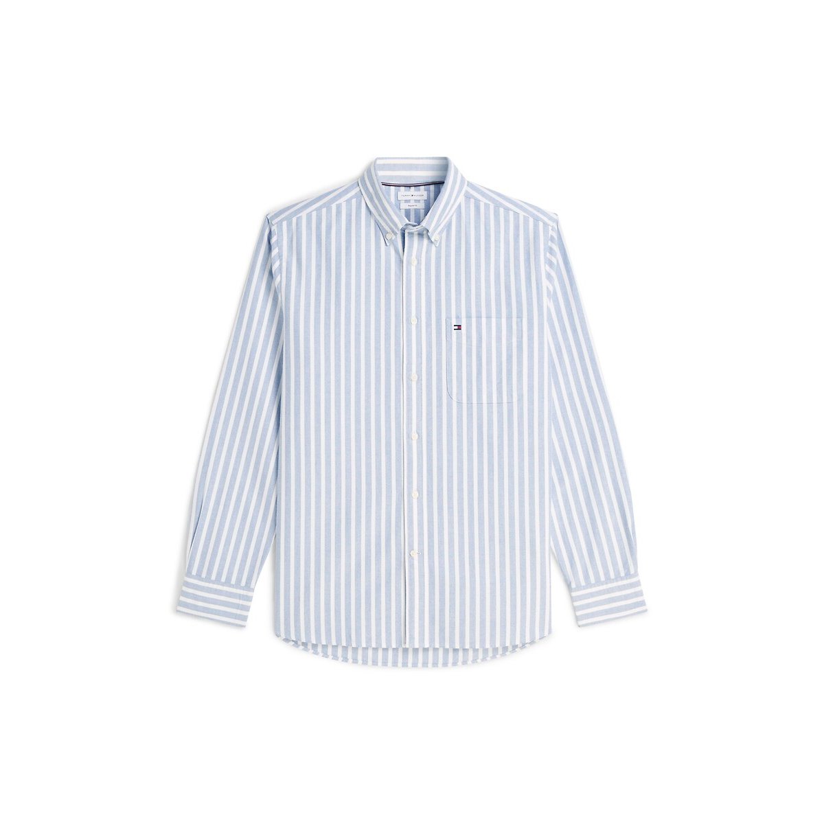 Camicia a maniche lunghe Oxford blu chiaro rigato, TOMMY HILFIGER
