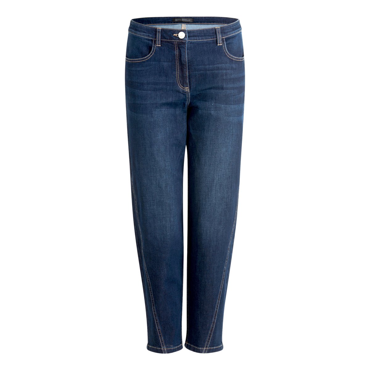 Pantalon casual unicolore dark blue denim, BETTY BARCLAY