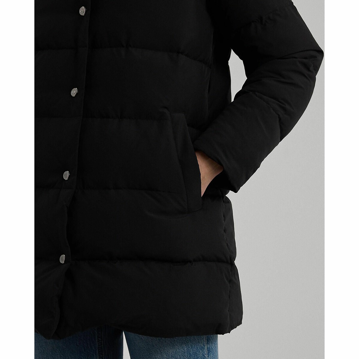 Doudoune mi longue à capuche noir, LAUREN RALPH LAUREN