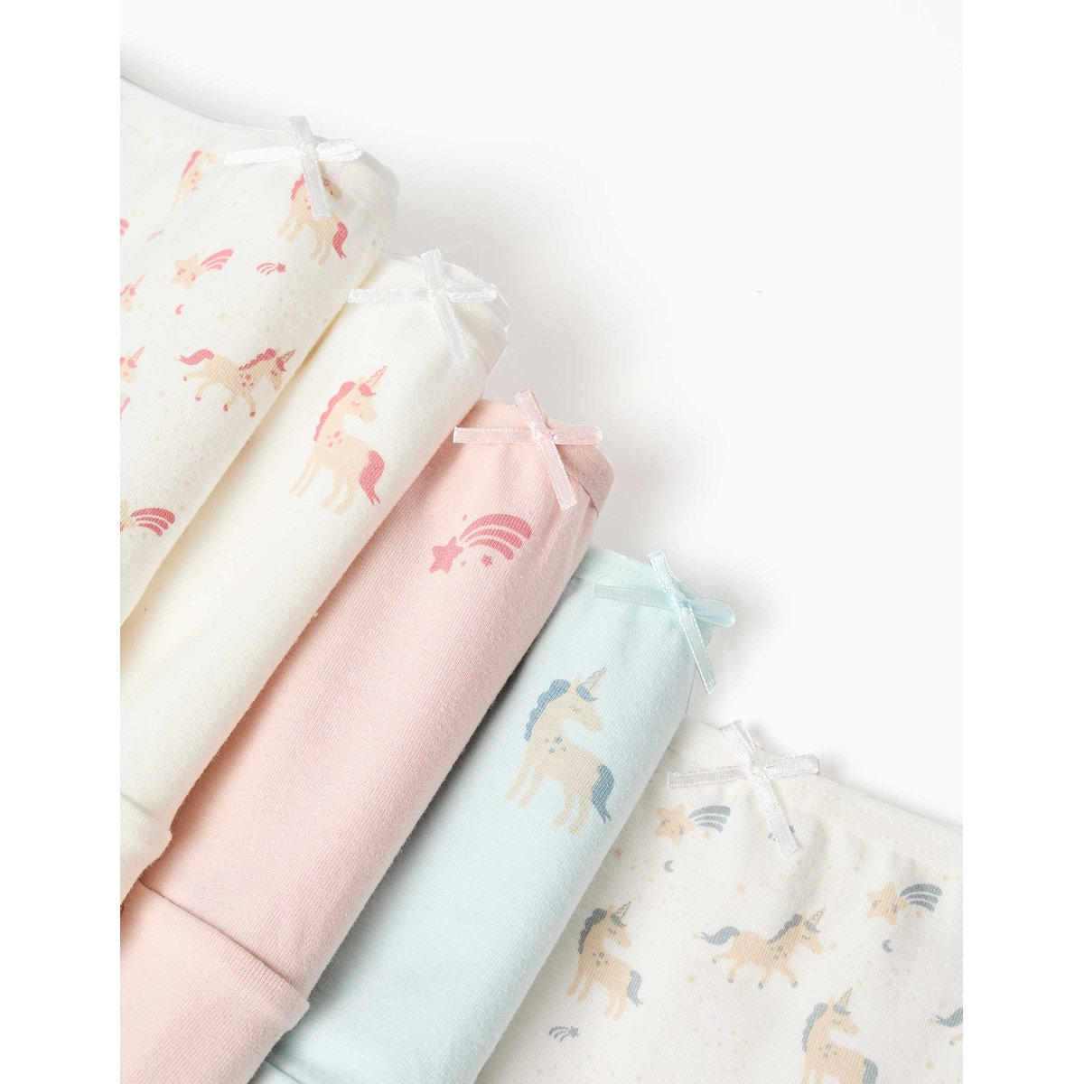 Lot de 5 culottes en coton avec imprimés licornes multicolore, ZIPPY