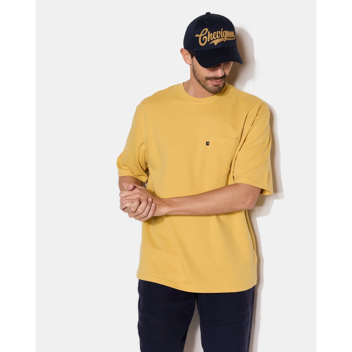 T-Shirt uni POCKET TEE marron, CHEVIGNON