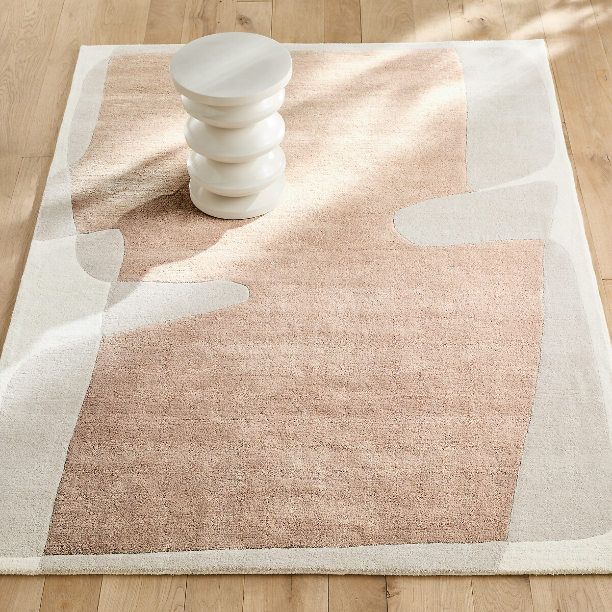 Tapis en lyocell et laine, tufté main, Caldera beige rosé, AM.PM