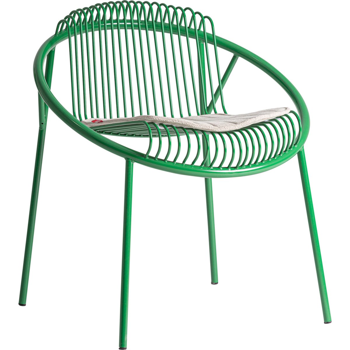 Chaise en fer collection S.BRIENZ vert et beige, RECOLLECTION