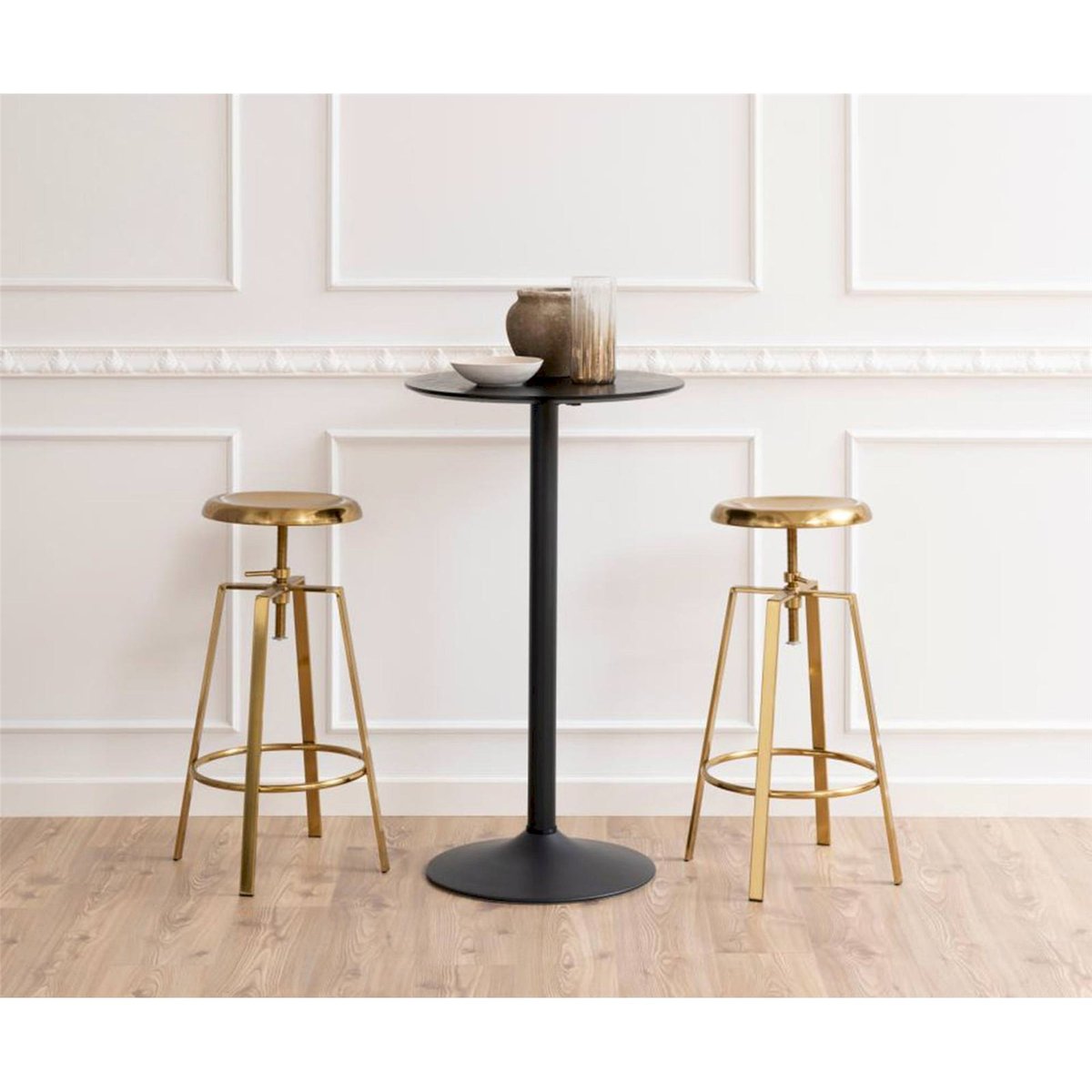 Tabouret de bar en métal collection GOOPY doré brossé, RECOLLECTION