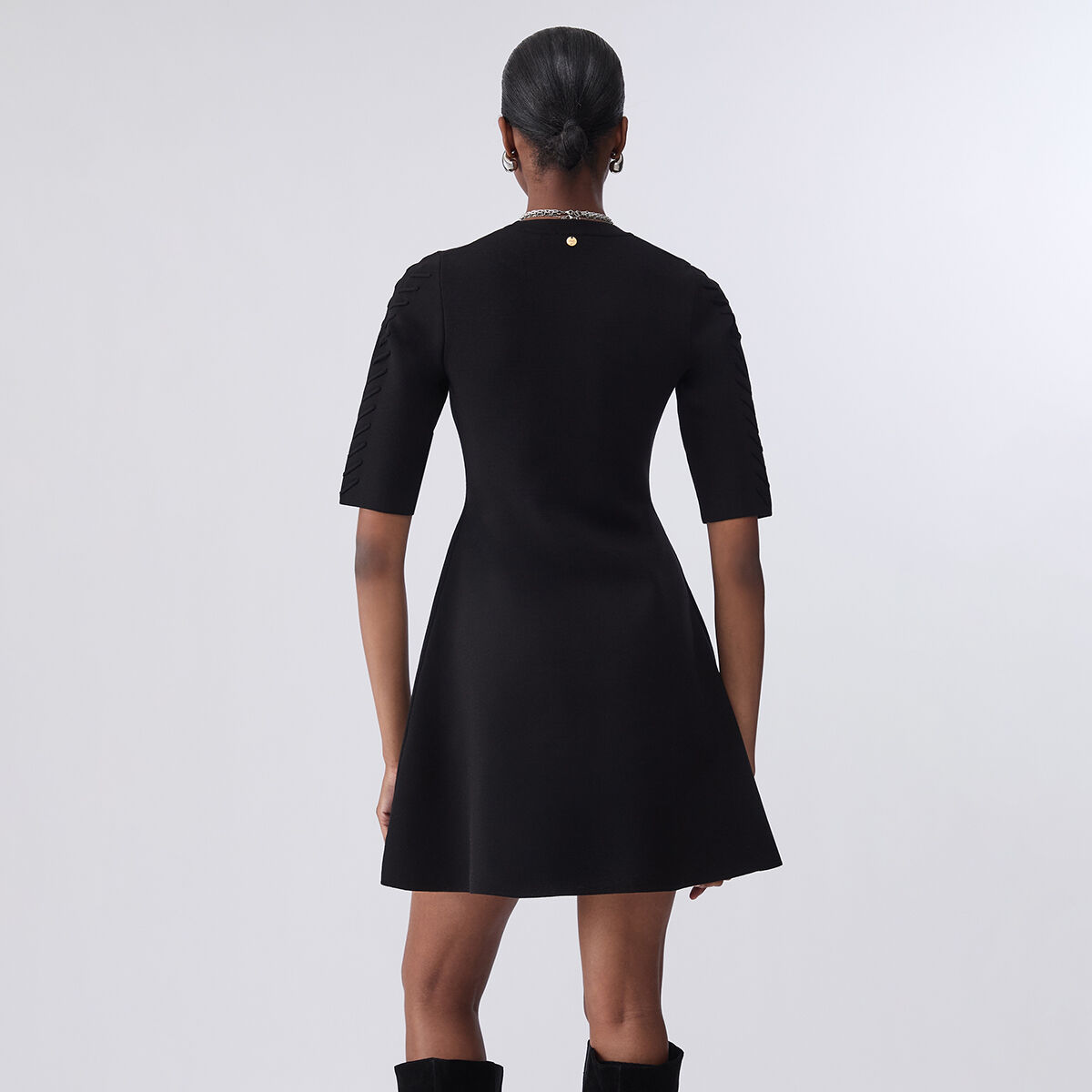 Robe en maille évasée noir, LIU JO
