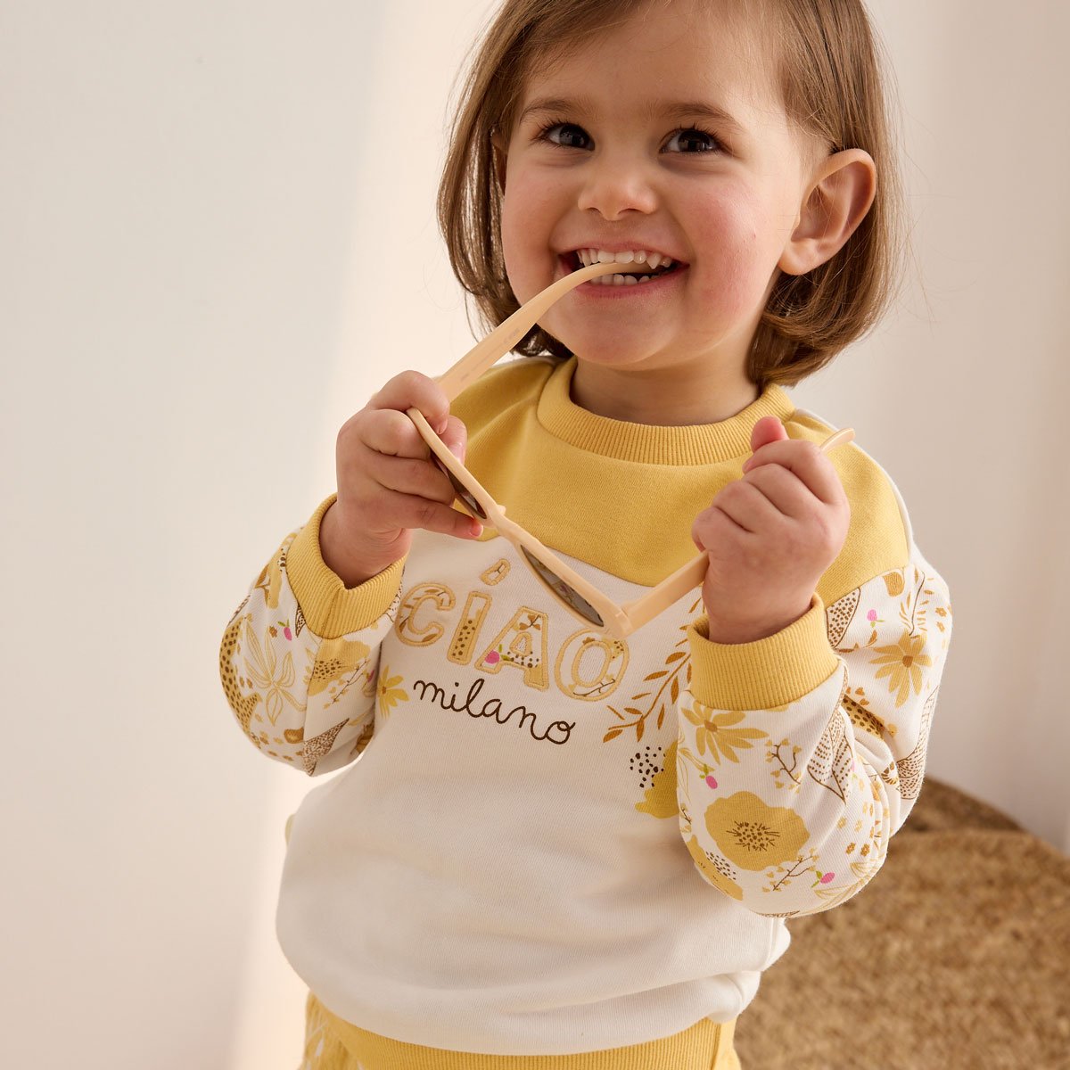 Sweat-shirt enfant Ciao Milano jaune, PETIT BEGUIN