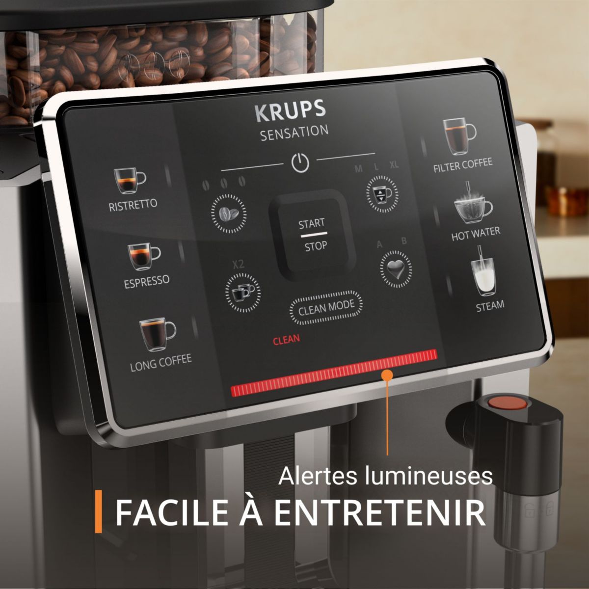 Expresso Broyeur EA910E10 sensation silver couleur unique, KRUPS