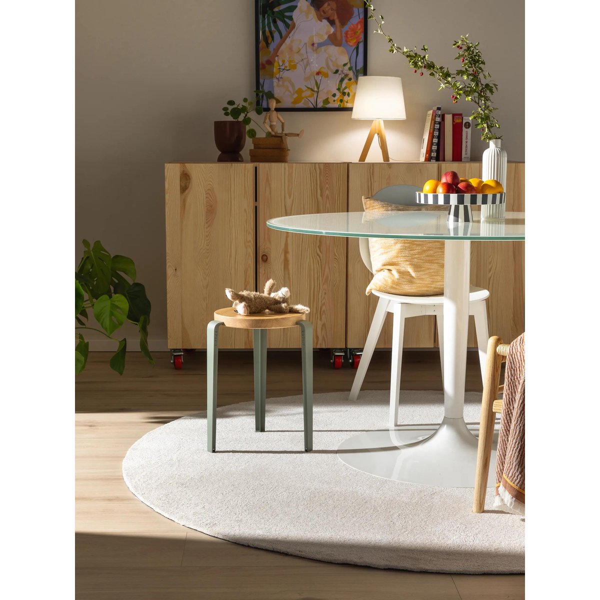 Tapis rond lavables NINA crème, BENUTA 