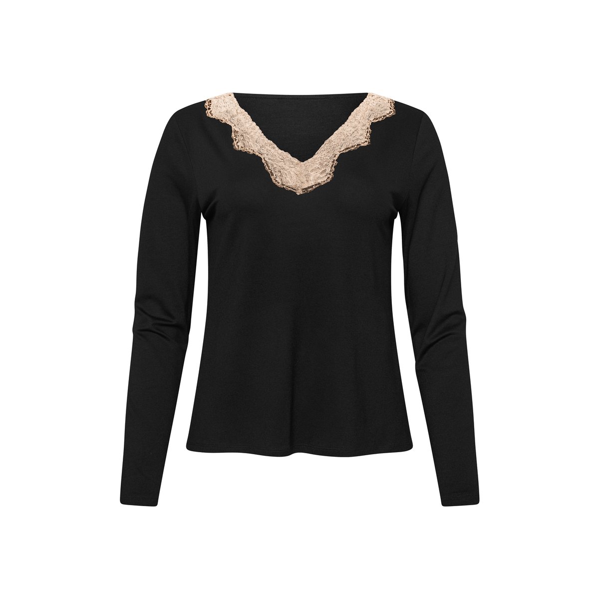 Pyjama pantalon top manches longues TANIA noir, LISCA