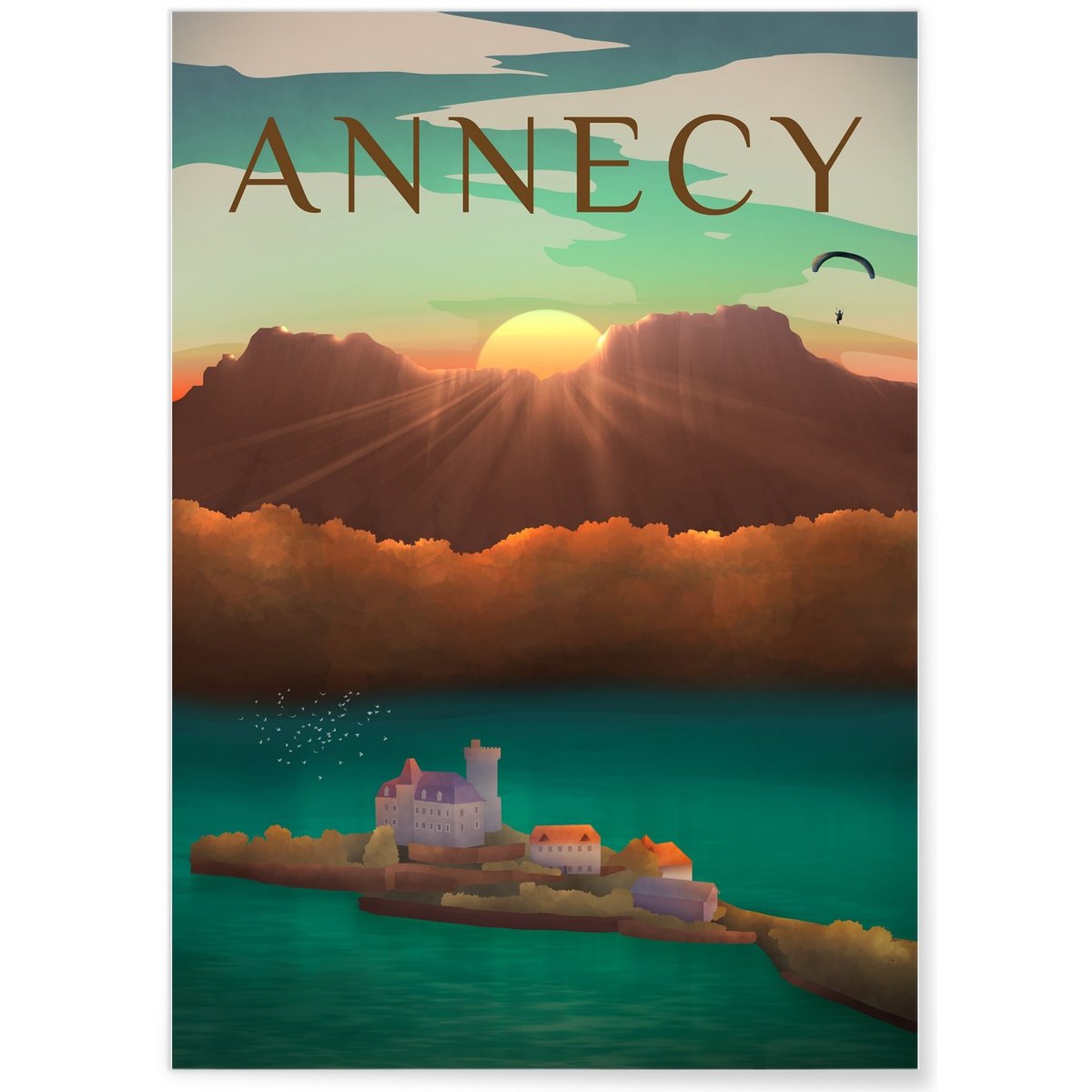 Affiche ville Annecy blanc, L'AFFICHERIE