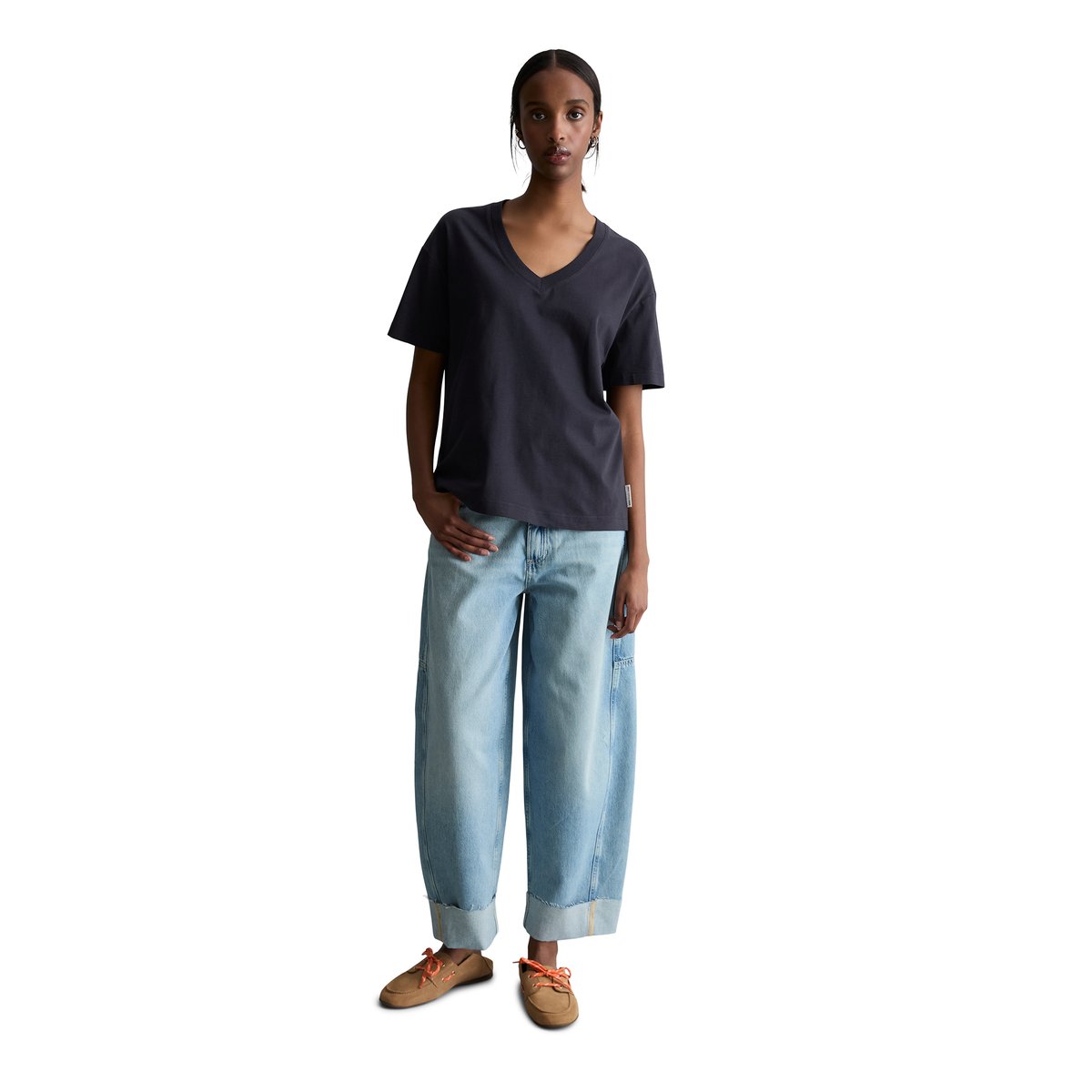 T-shirt DfC regular en jersey simple de coton bleu foncé, MARC O’POLO DENIM