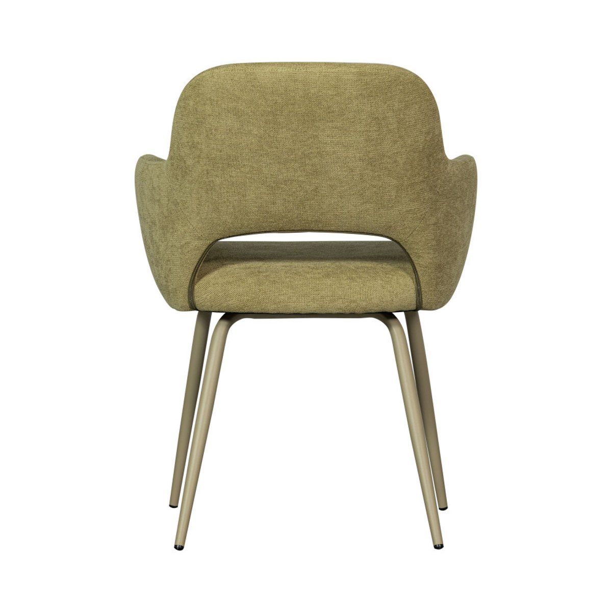Lot de 2 fauteuils de table en tissu et métal- JENNY vert, WOOOD