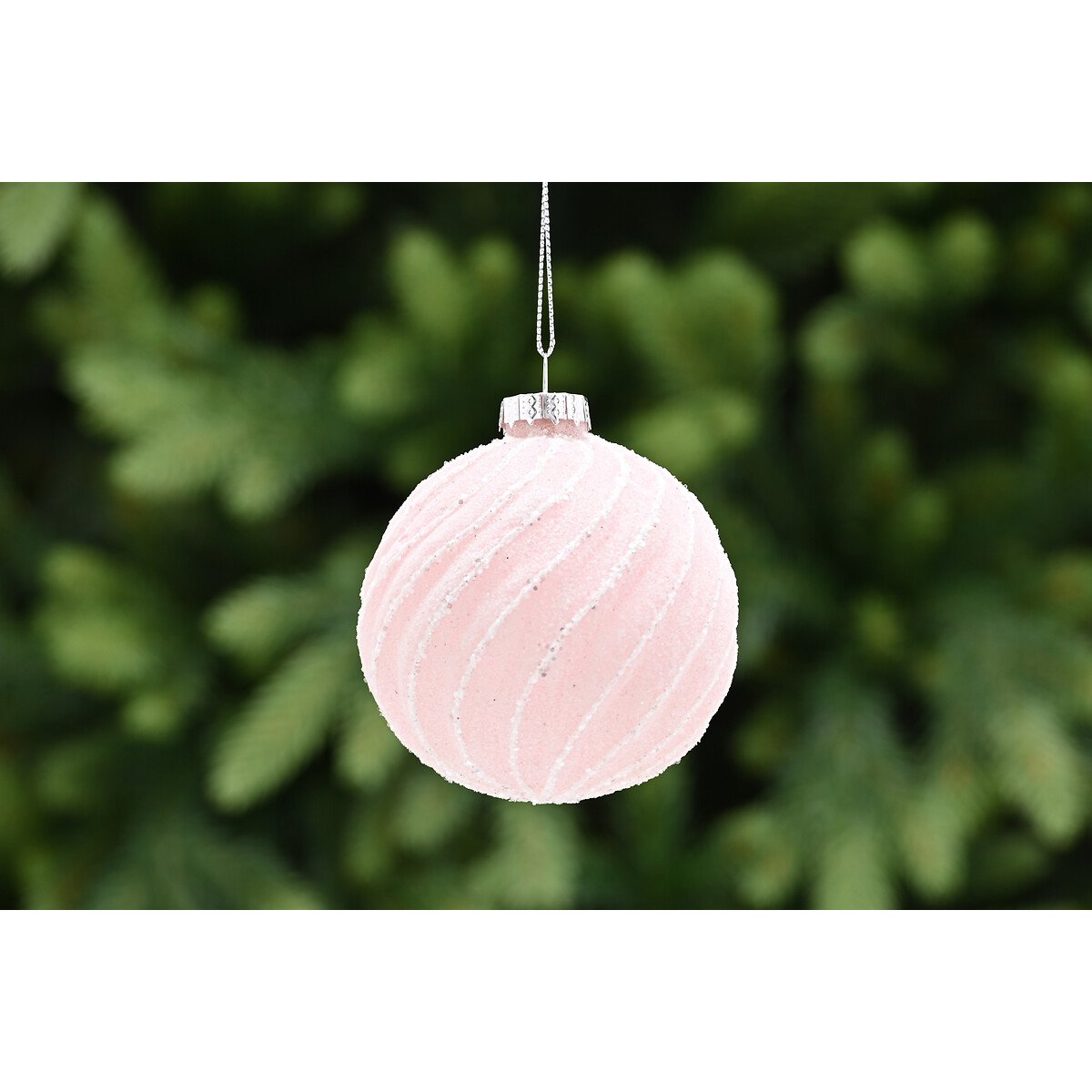 Set of 3 Assorted Pink Frosted baubles pink, SO'HOME