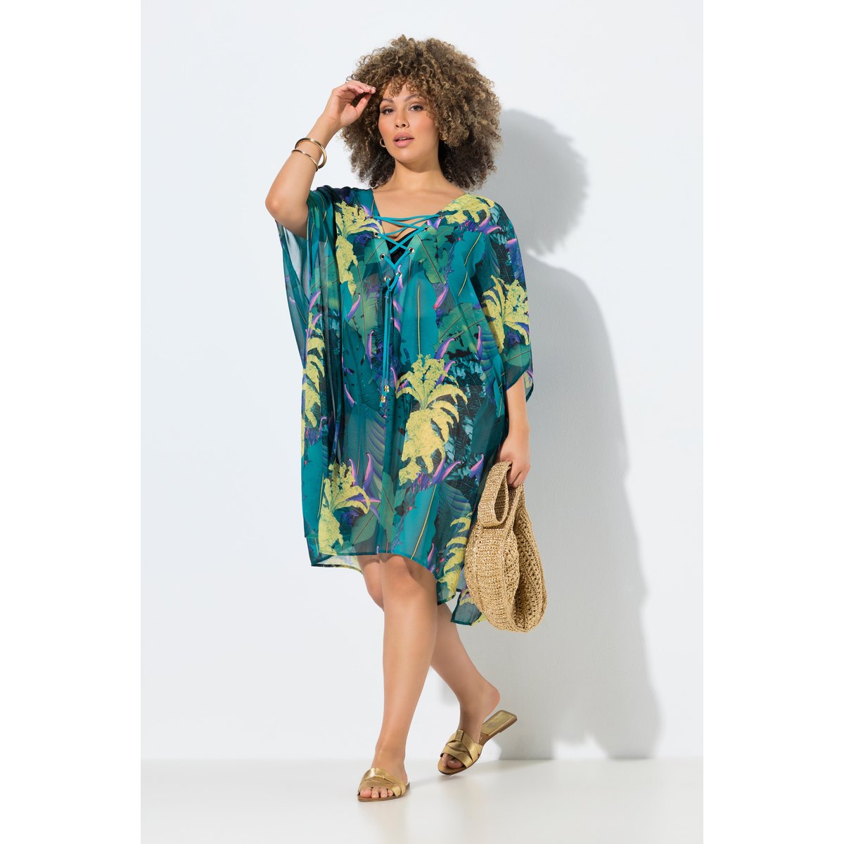 Tunique motif jungle vert turquoise, ULLA POPKEN