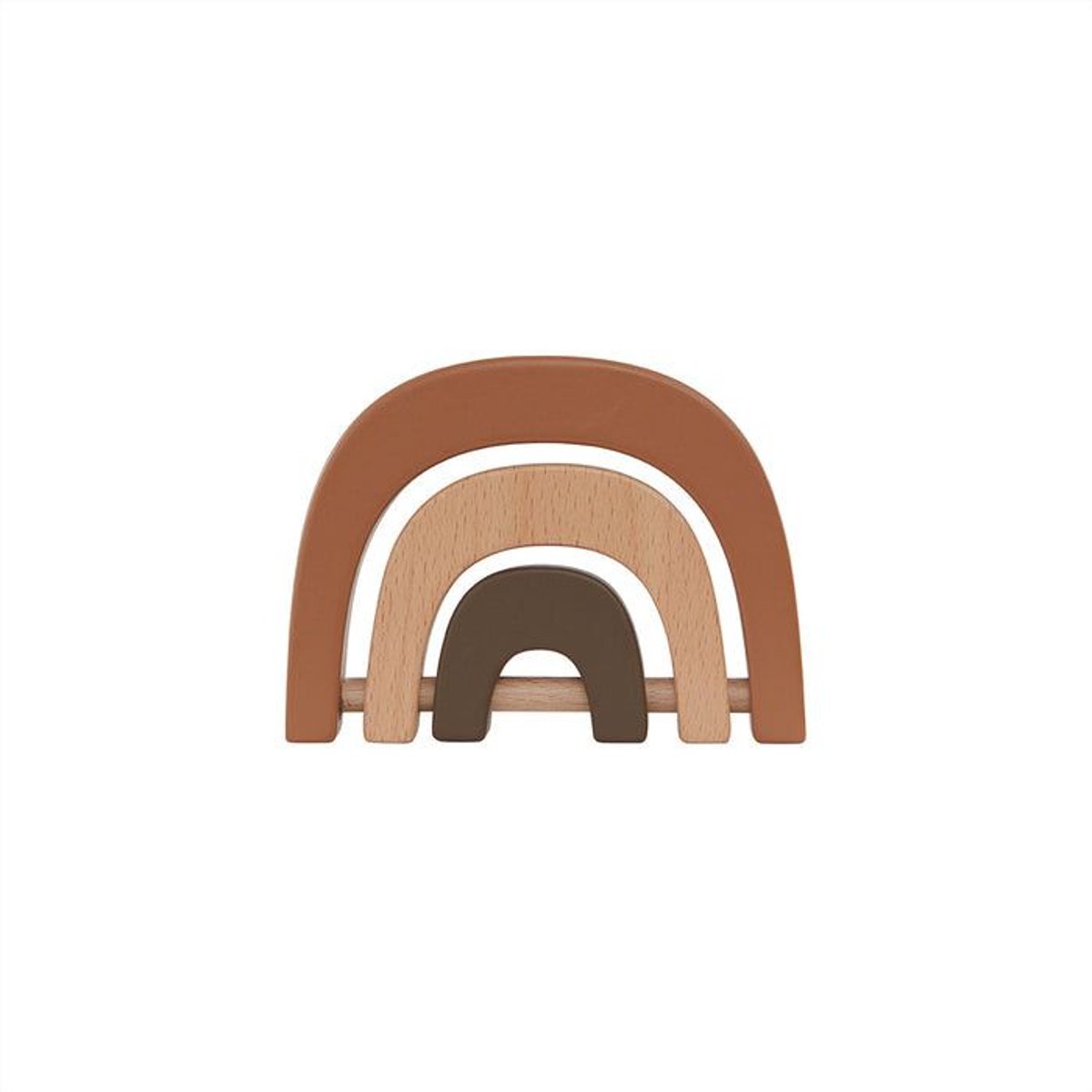 Hochet en bois arc-en-ciel MINI brun, OYOY LIVING DESIGN