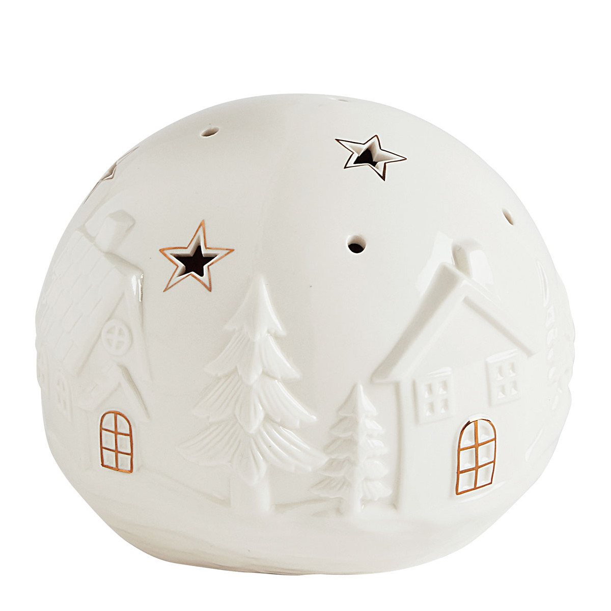 Boule décorative LED grand modèle Village de Noël blanc, MATHILDE M