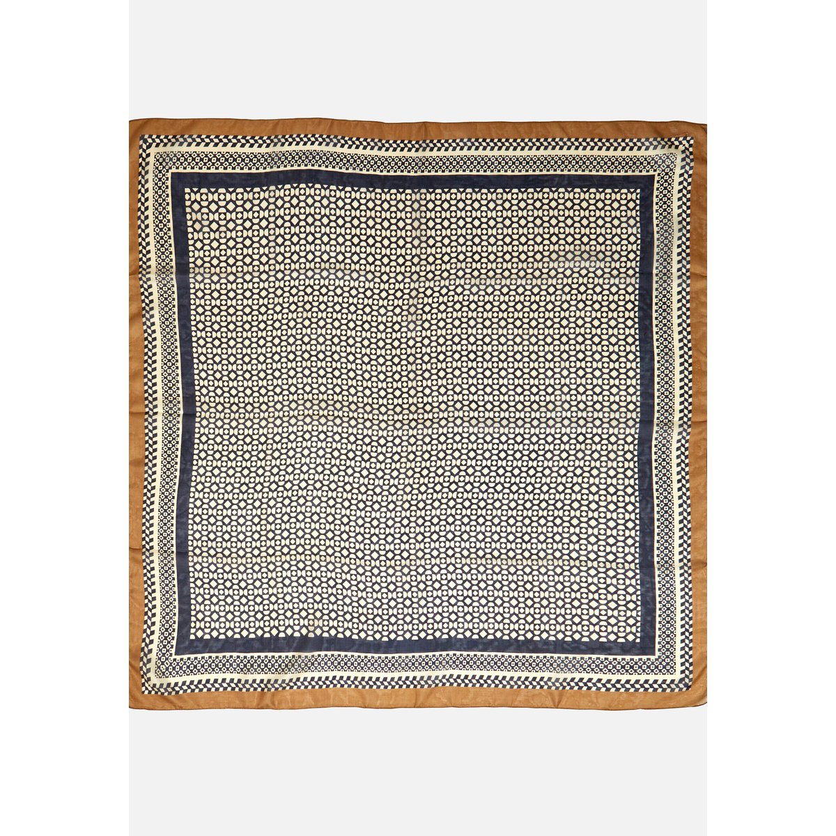 Foulard graphique pure soie marron graphique, DAMART