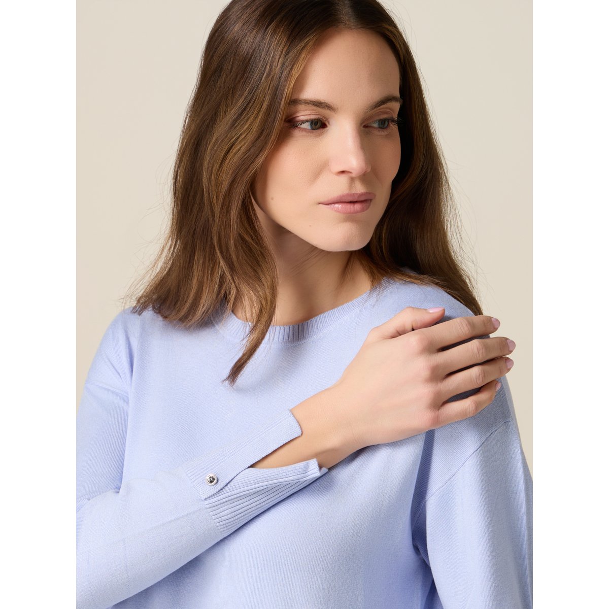 Pull avec boutons bijoux light - blue, OLTRE