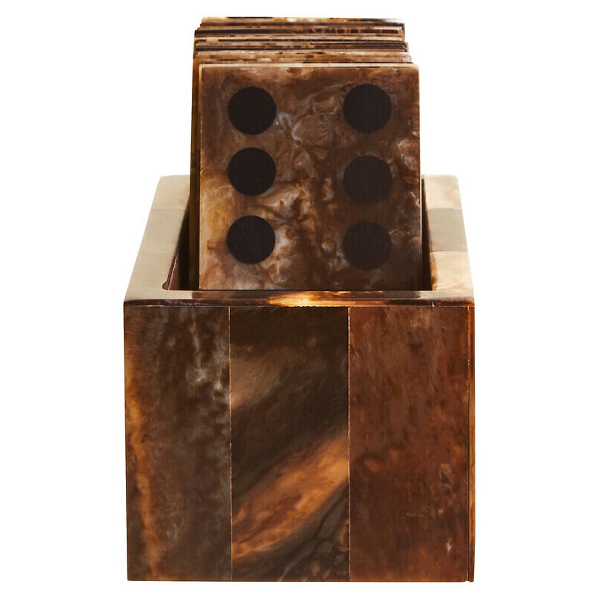 Decorative Domino Set in Brown/Black Finish brown              , ÉDITÉ