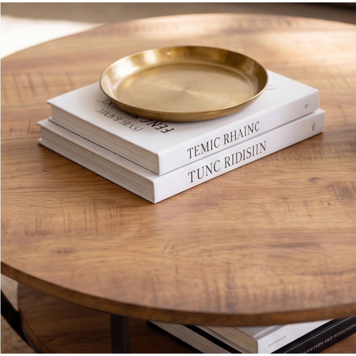 Table basse en métal ronde RITA noir, MADE IN MEUBLES