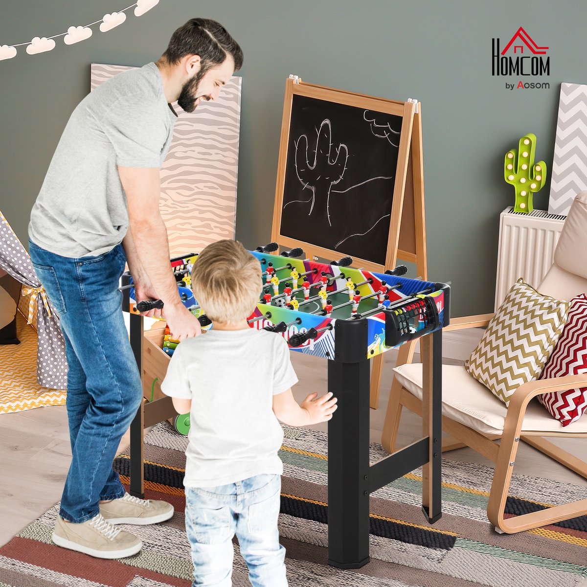 Mini Table Football MDF Multicolore multicolore, HOMCOM