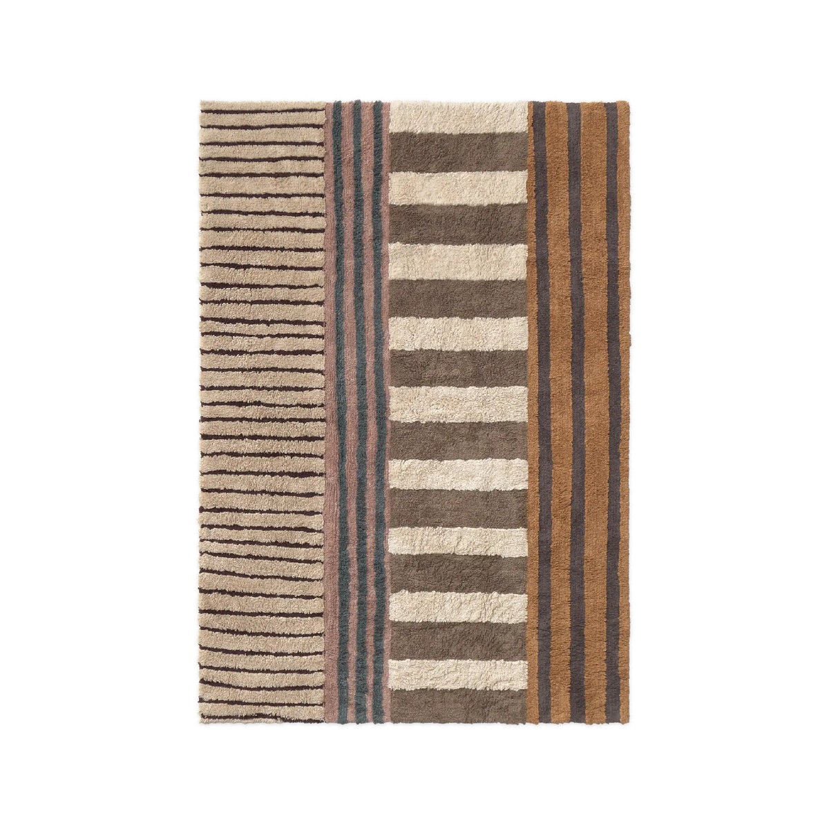 Tapis rectangulaire en coton Earth COLOR ON naturel, terrazzo, beige à pois, grain de café, marron, brun terre, gris foncé, ocre, LORENA CANALS