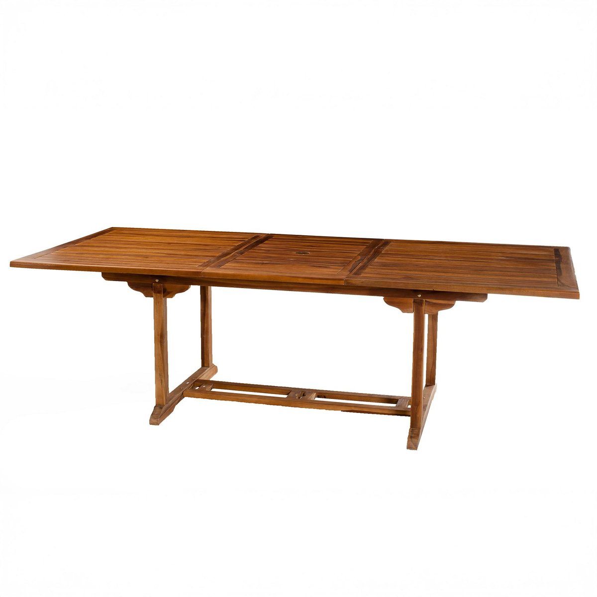 Table de jardin extensible rectangulaire en bois de teck massif huilé 180/240x100cm MACAO 10 personnes bois naturel, PIER IMPORT