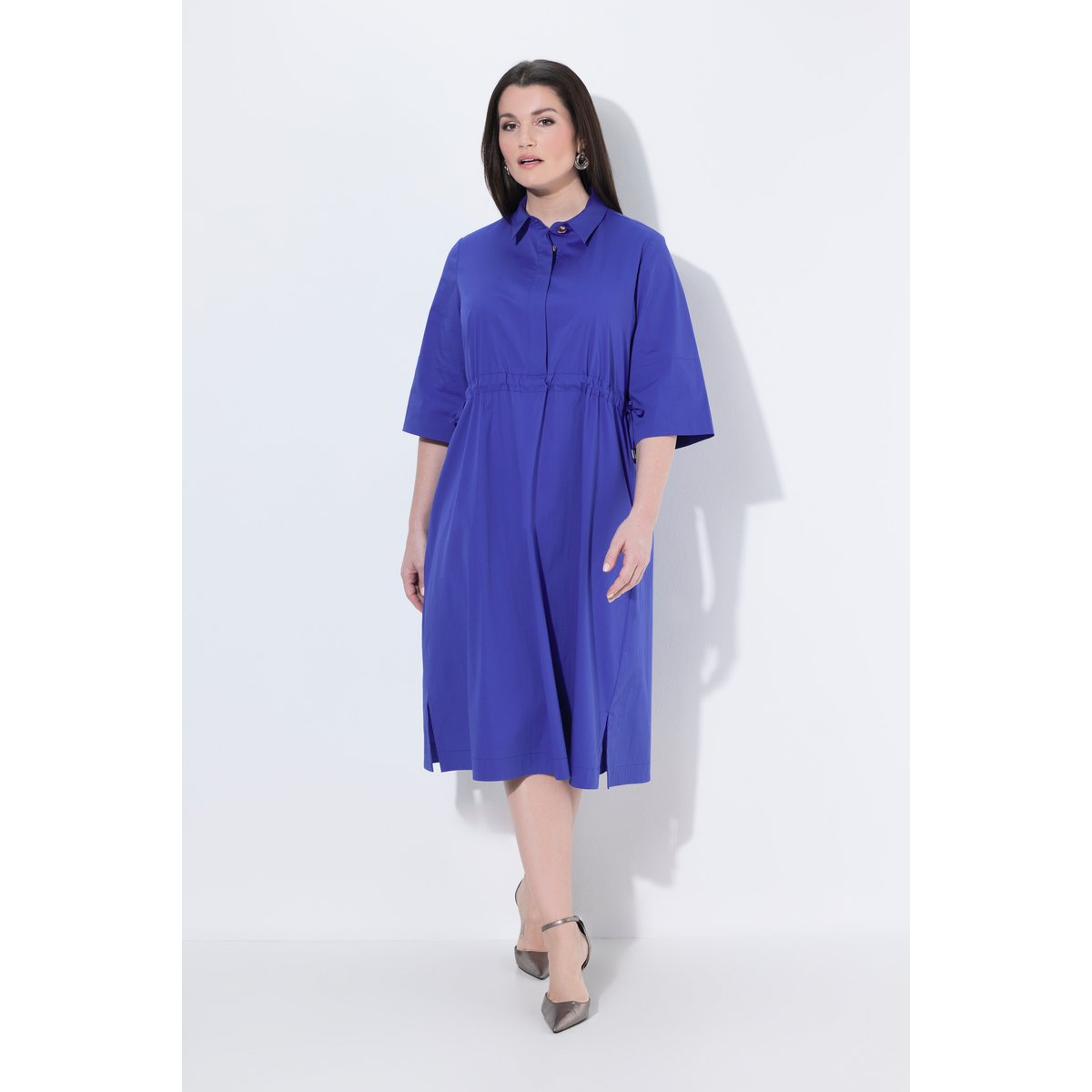 Robe midi, détails argentés, coupe A bleu violet, ULLA POPKEN