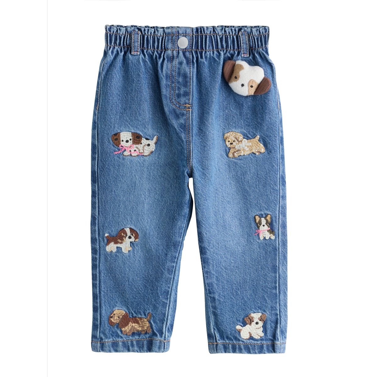 Jean mom brodé chien, NEXT
