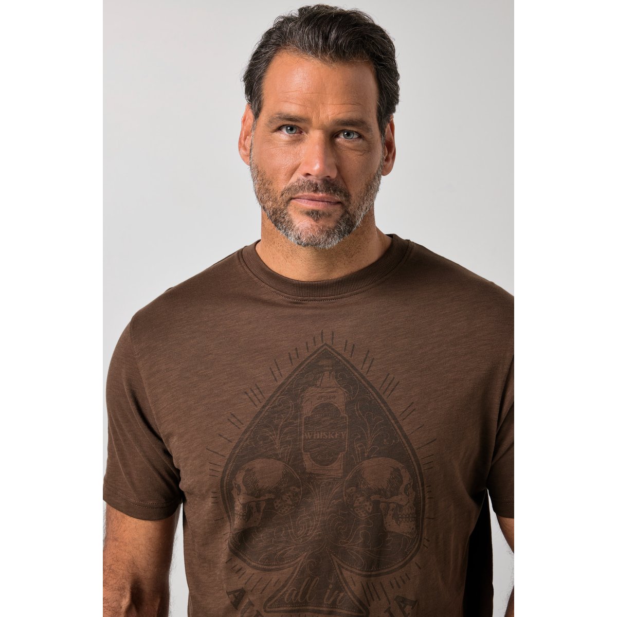 T-shirt à manches courtes et imprimé chocolat noir, JP1880