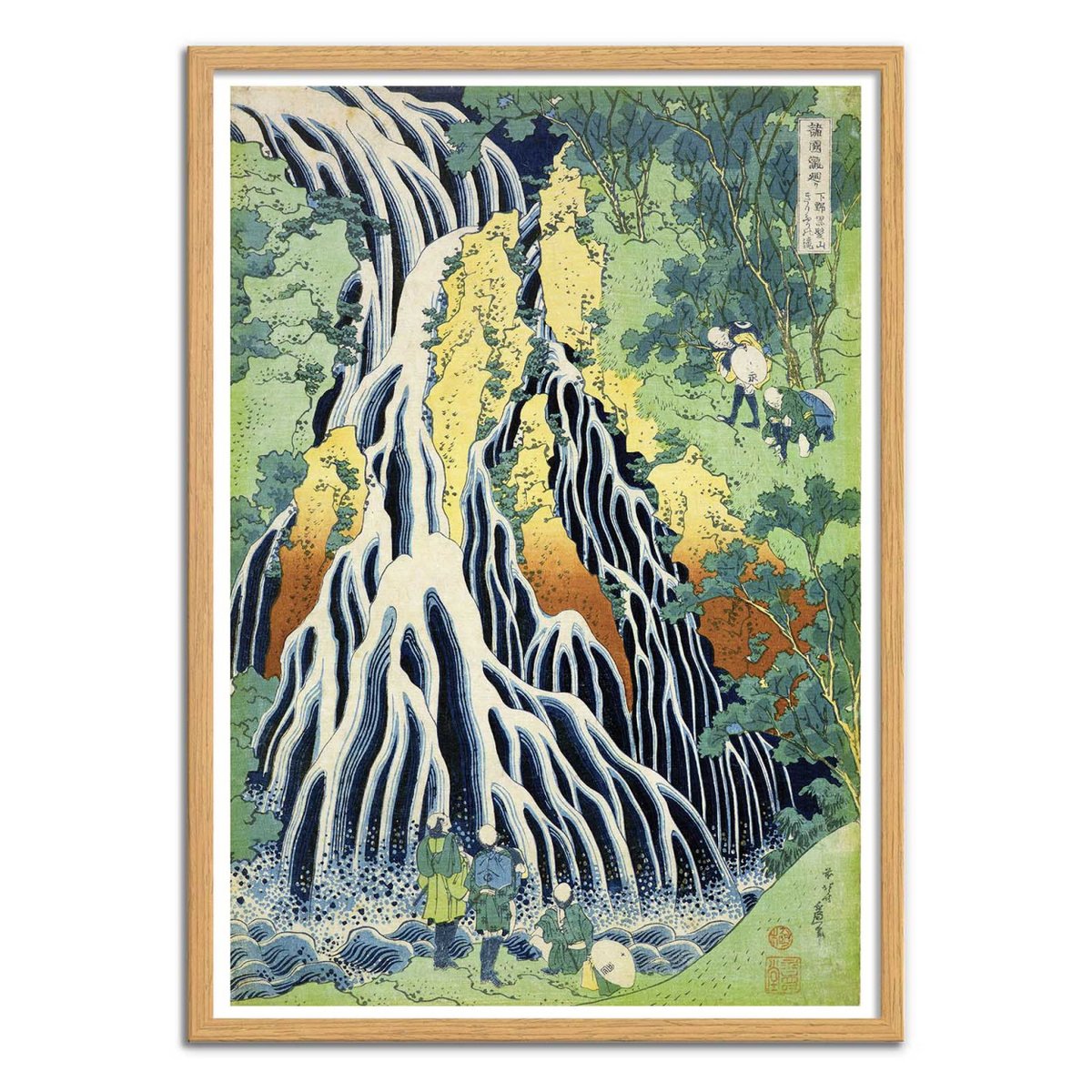 Affiche d'art - Kirifura Fall in Kurokawa 1832 - Katsushika Hokusai couleur unique, WALL EDITIONS