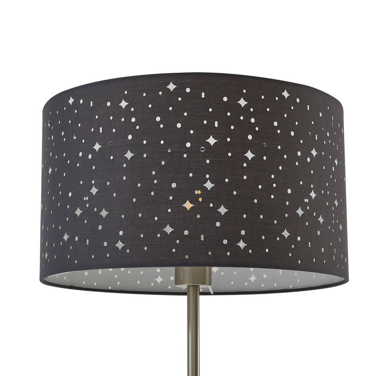 Lampadaire en métal moderne, Melanie nickel mat, gris, LINDBY