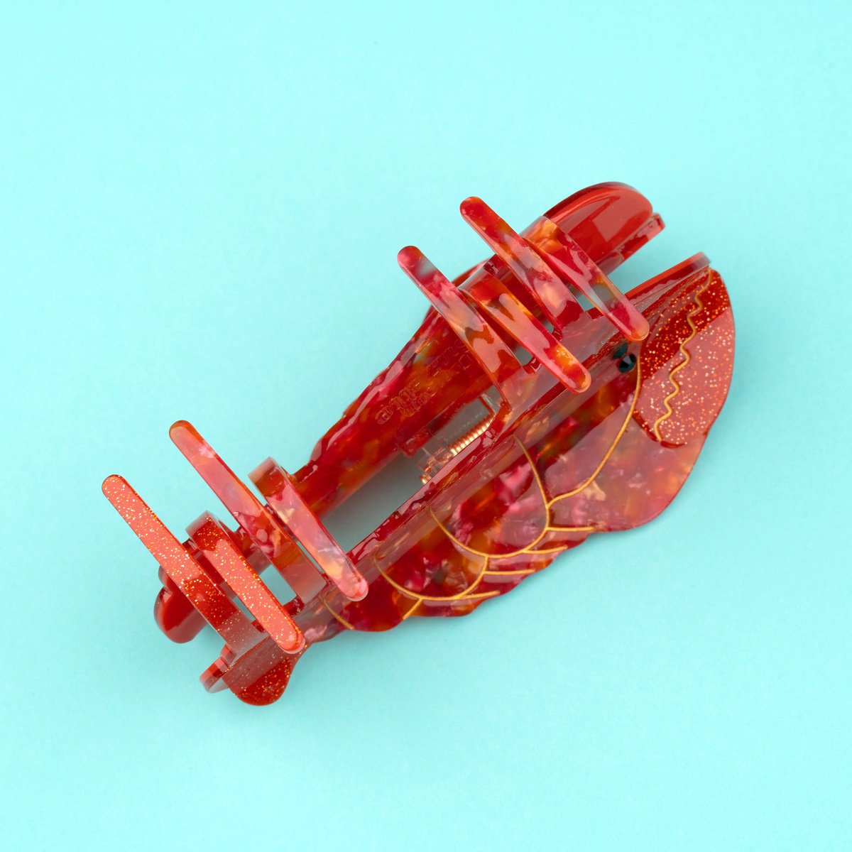 Pince à cheveux Homard rouge orangé, COUCOU SUZETTE