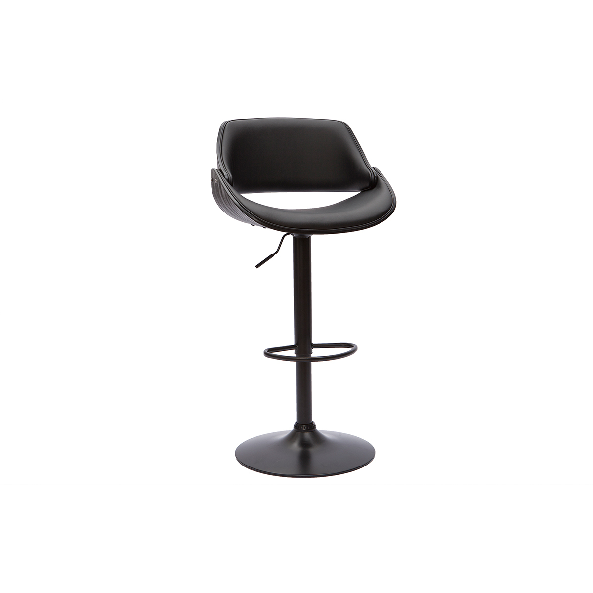 Tabouret de bar design réglable pivotant 360° CLASH noir, MILIBOO