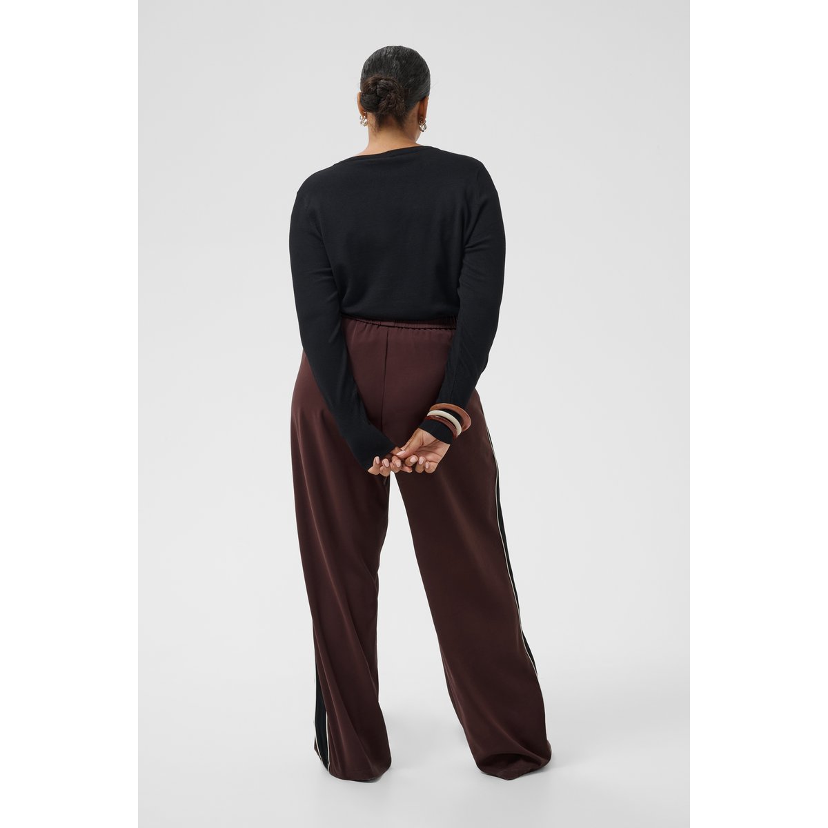 Pantalon casual marron fudge, KAFFE CURVE