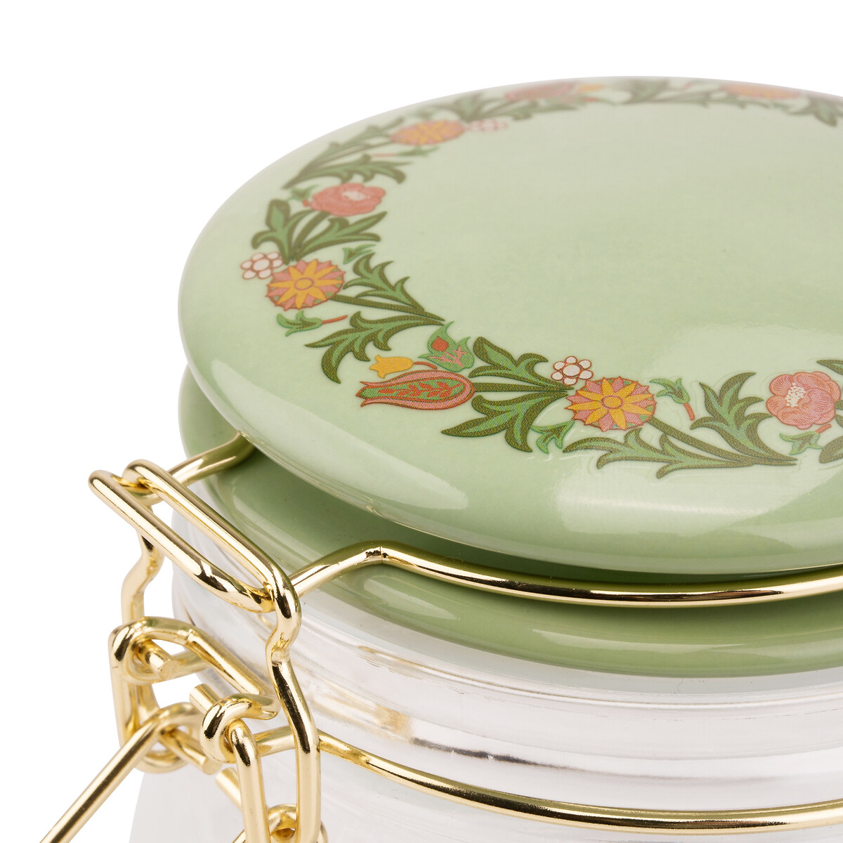 1l Kitchen Garden Cliptop Glass Storage Jar multi-coloured, WILLIAM MORRIS AT HOME