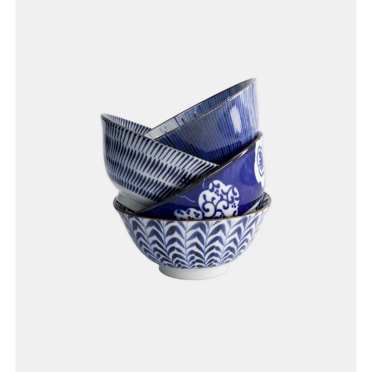 Coffret de 4 bols tayo bleu et blanc, TOKYO DESIGN STUDIO
