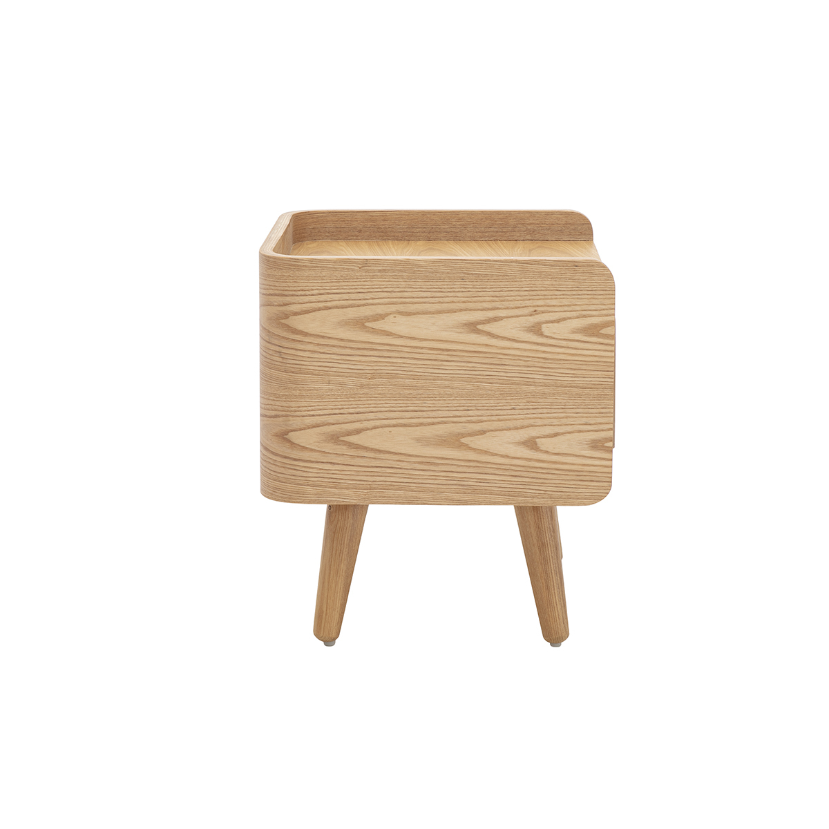 Table de chevet en bois clair frêne et cannage rotin ELSY couleur unique, MILIBOO