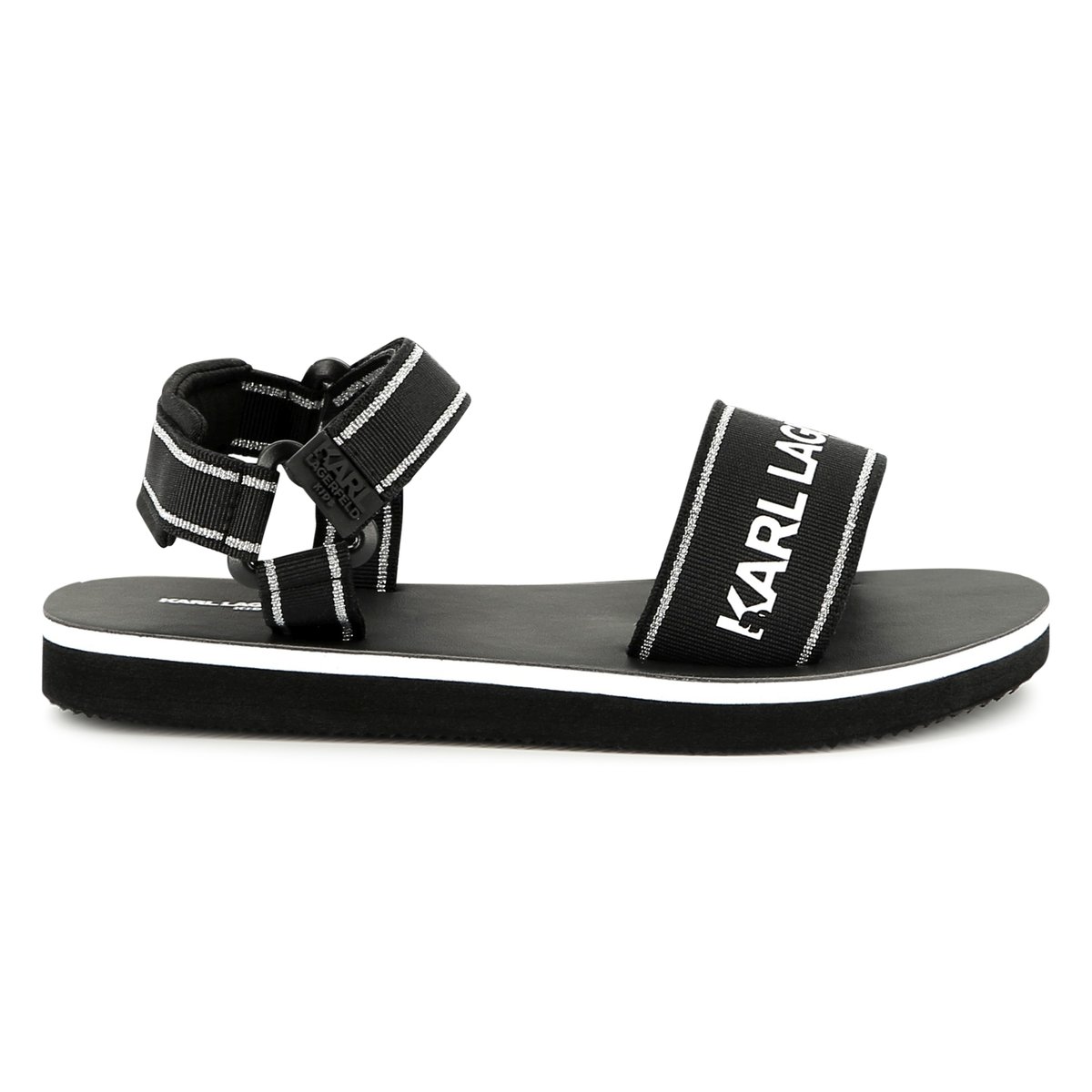 Sandales avec fermeture par bandes auto aggripante black, KARL LAGERFELD KIDS