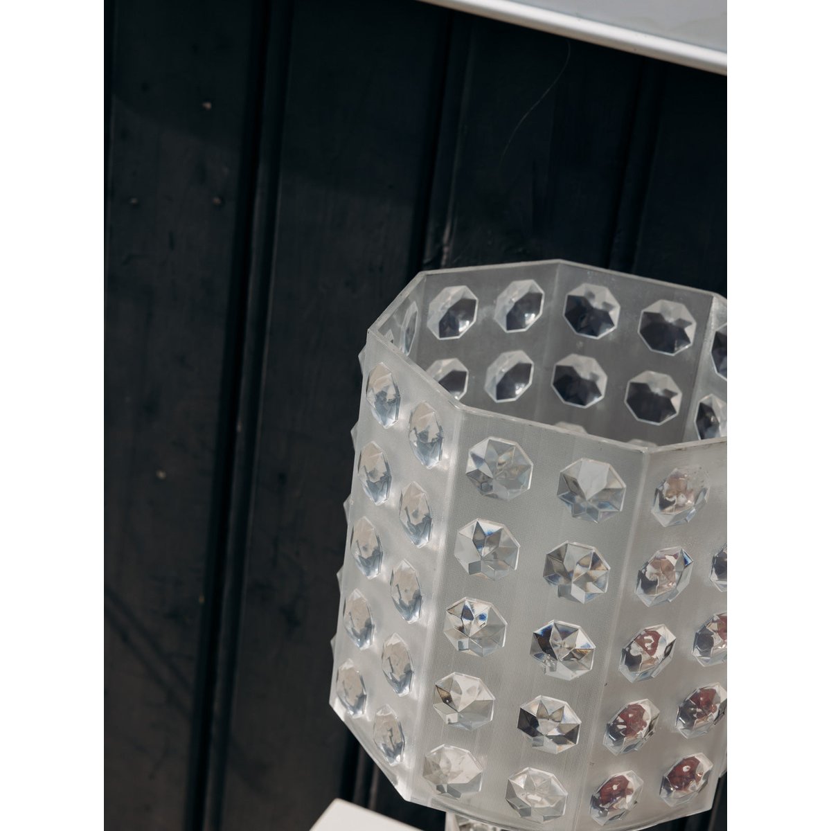 Lampe en verre et plexiglass Julia N°978 - Bon état transparent, DEBONGOUT