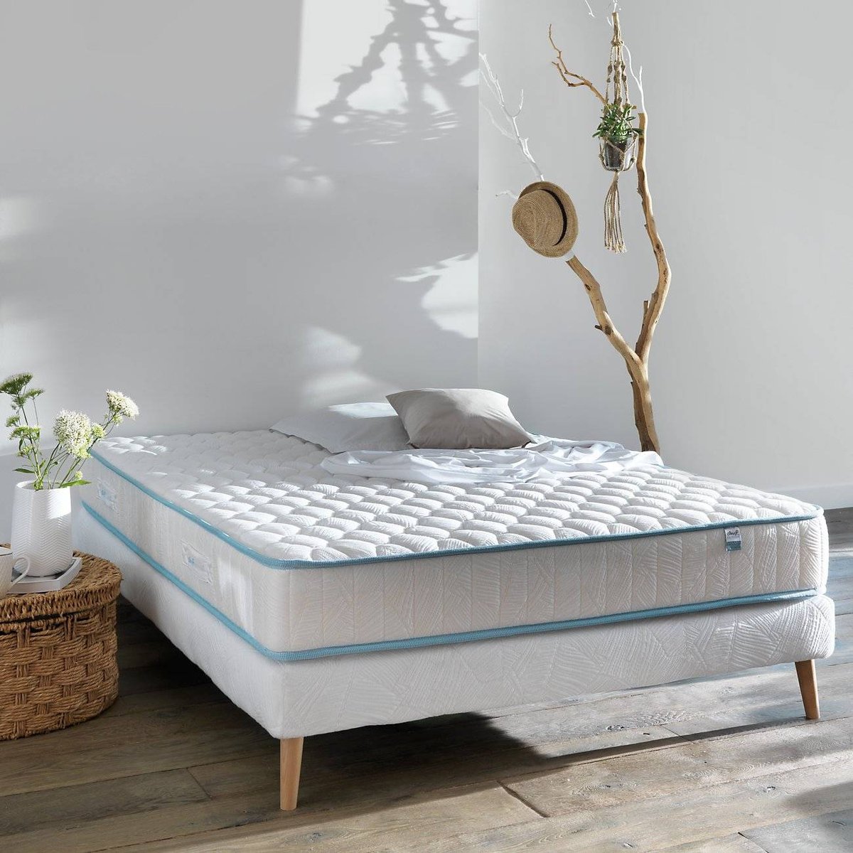 Matelas mousse 21 cm - ZOHRA ET RAPHAEL blanc, CAMIF